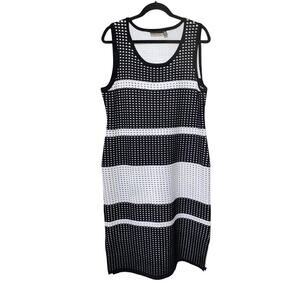 Nina Leonard 115070‎ XL Striped Sleeveless Sweater Dress – Chic & Comfy